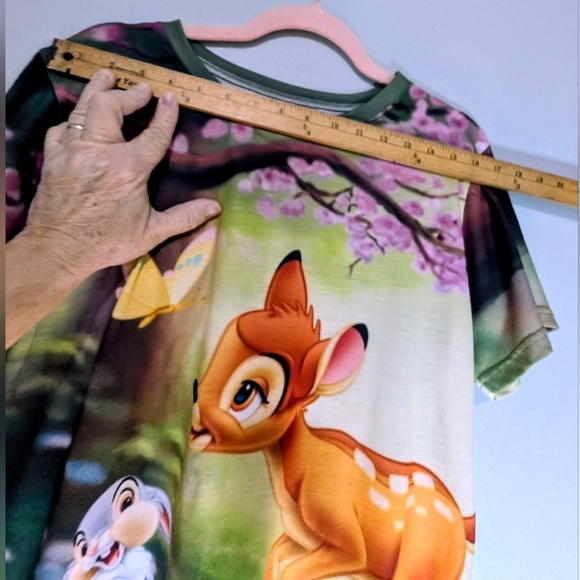 Disney Bambi Forest Scene Full Print Graphic T-Shirt Polyester - Picture 4 of 5